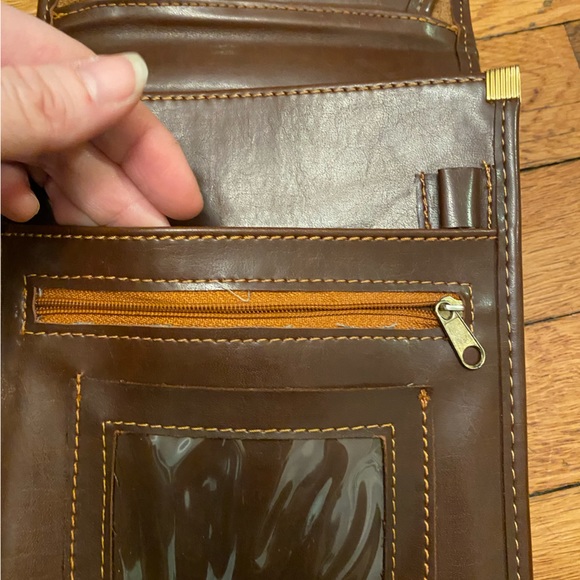 Vintage 1980’s RALPH LAUREN brown leather crossbody wallet - Picture 9 of 14